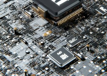 Representação de processadores e chips, imagem ilustrativa para matéria sobre a valorização da AMD