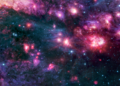 Nuvem molecular Sagittarius B2 observada pelo telescópio James Webb, com estrelas, gás e poeira cósmica