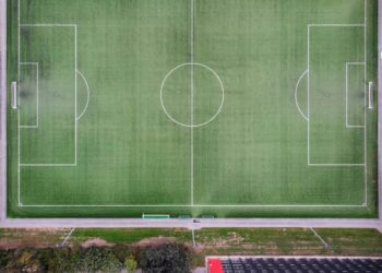 Campo de futebol em estádio, imagem ilustrativa relacionada à Seleção Brasileira na Austrália
