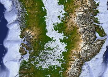 Mapa da NASA mostra a topografia e a rede de vales sob a camada de gelo da Groenlândia